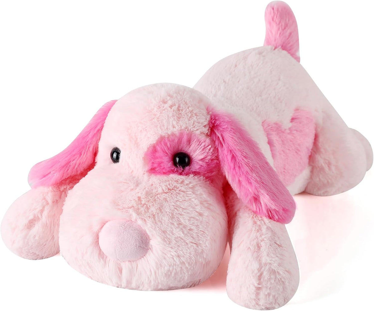 meowtastic Dog Weighted Stuffed Animals, Plush Pillow for Kids – Fun for Kids & Family - Pink Dog / Large / Dog