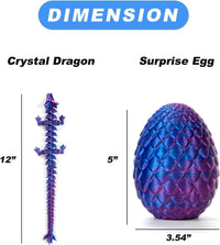 3D Printed Dragon Egg, Mystery Articulated Crystal Dragon Egg Fidget Toys, 3D Print Surprise - Laser Purple - image 2