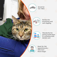 Cozy Comfort Carrier - X-Large Green Cat Carrier, Cat Holder for Cutting Nails, & Cat Carrier Pouch for Vet Visits, Medication Administration, Dental Care, & Travel