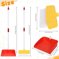 Kids Cleaning Toy Set Toddler Broom & Dustpan Pretend Play - 2pcs - Red and Yellow Set - image 3