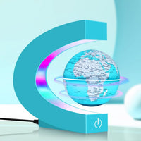 Magnetic Levitating Floating Globe with LED Lights - Cyan Globe Glowing