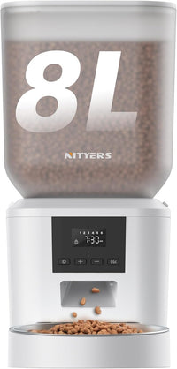 Automatic Cat Feeder for 2 Cats, Timed Cat Food Dispenser - White / Standard-One Bowl