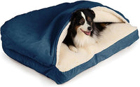 Snoozer Pet Products Luxury Rectangle Cozy Cave Dog Bed with Microsuede, Medium, Sapphire