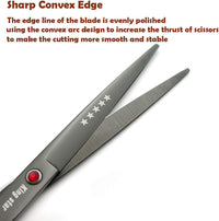 7.0in Titanium Professional dog Grooming Scissors set - Bright Black With Comb - image 3