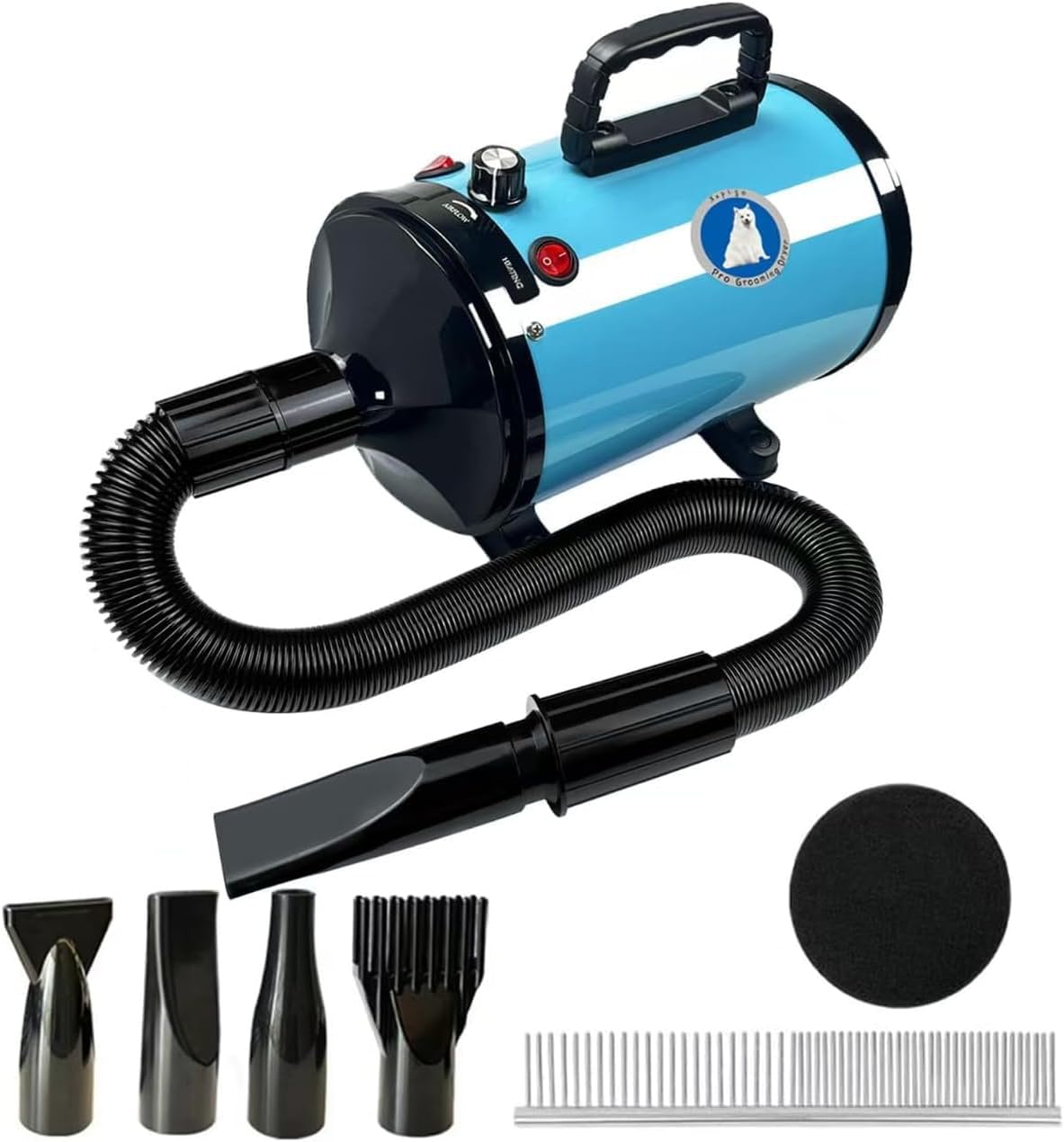 Dog Dryer, High Velocity Professional Dog Grooming Dryer - Blue