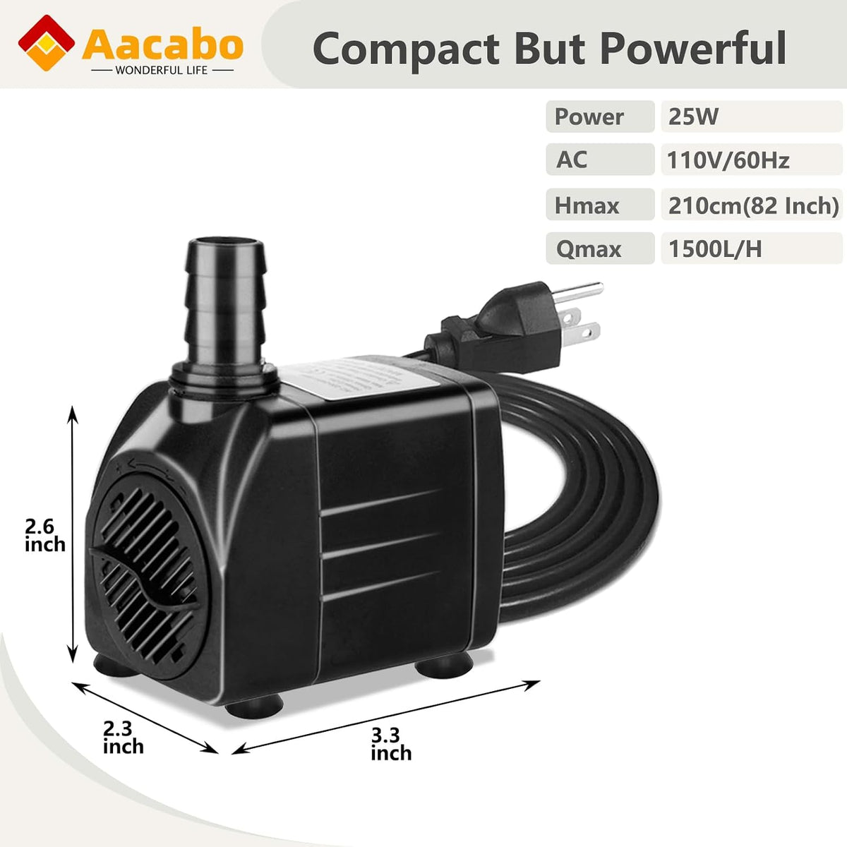 Aacabo two way water table pump with suction cups and a swivel outlet tube - view 29