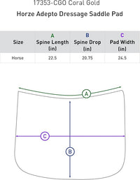 HORZE Adepto Quilted Quick-Dry Dressage Saddle Pad for Horses with Two-Tone Trim