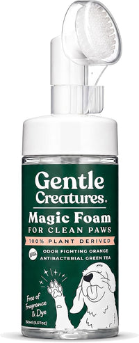 Gentle Creatures Magic Foam Dog Paw Cleaner with Scrubber Brush - Scrubber Bottle