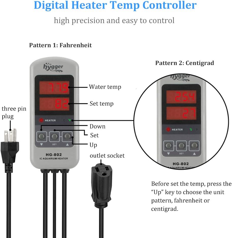 hygger 500W Titanium Aquarium Heater for Salt Water and Fresh Water - 200W (20-45 gallon) - image 3
