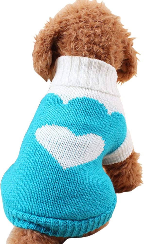 Knitted Small Dog Sweater Dress - Sky Blue / X-Small