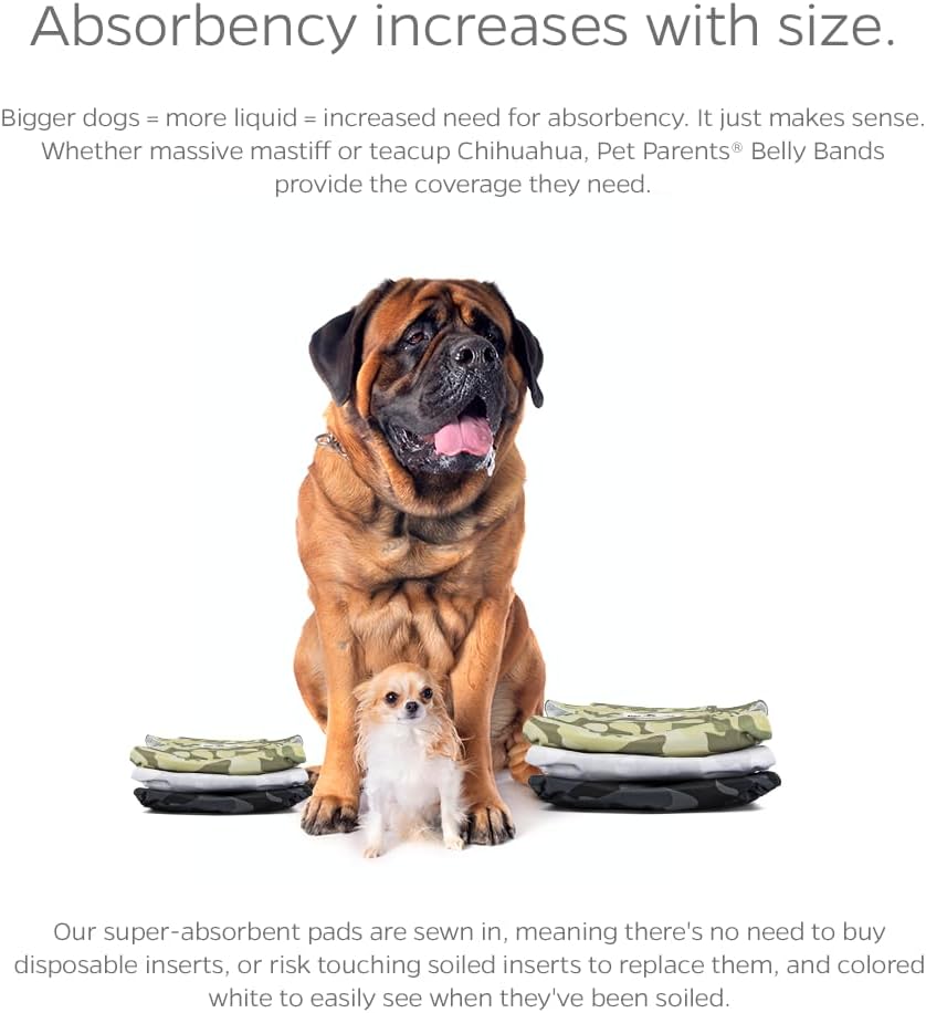 Pet Parents Washable Belly Bands for Male Dogs + Extendrs of Durable - Small (13-16") / Camo - image 4