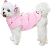Warm Fleece Dog Jacket Coat for Small Medium Dog Winter Clothes Girl – Essentials for Dogs - Pink / Large