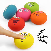 Smile Face Dog Squeaky Toys Soft Latex Squeak Balls for Puppy Small - image 3