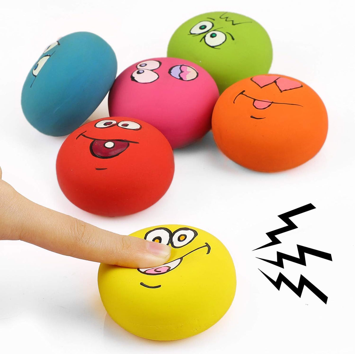 Smile Face Dog Squeaky Toys Soft Latex Squeak Balls for Puppy Small - image 3