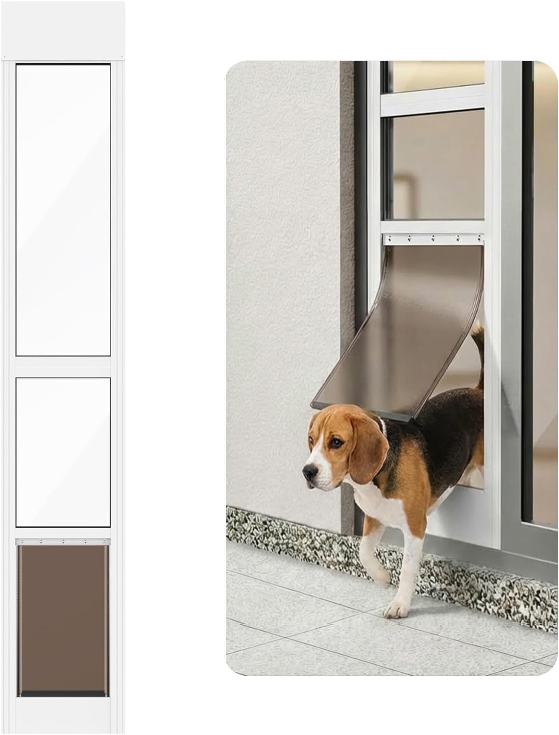 Dog Door for Sliding Glass Door - White / Large