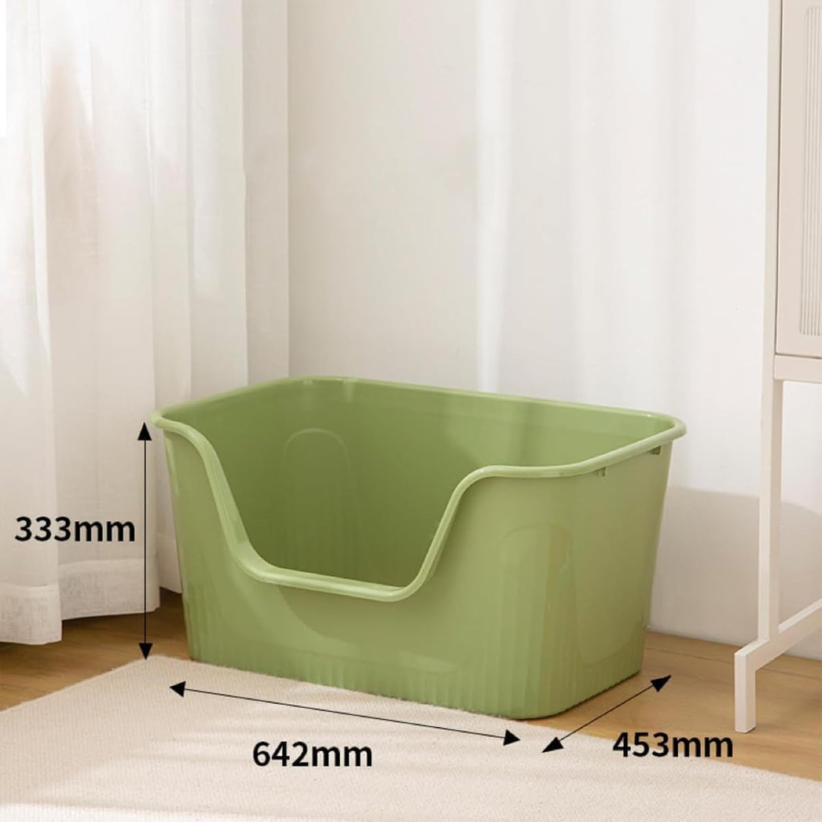 Extra Large Litter Box with High Sides 25.27" Lx17.83 Wx13.11 H - Green - image 4