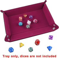 SIQUK Double Sided Dice Tray Folding Rectangle Dice Holder – Fun for Kids & Family - Dark Rose Red - image 4