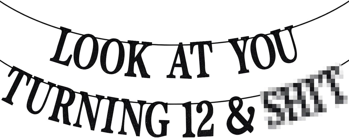 Black Glitter Look at You Turning 25 & Sh*t Banner - 12