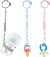 Toy Straps for Baby, Toy Safety Straps for Toy, Sippy Cup Straps - Blue Grey Pink