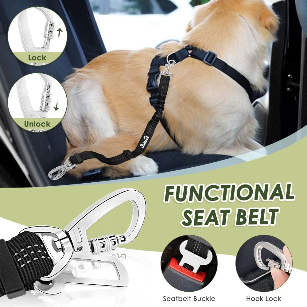 SlowTon Dog Seat Belt and Harness for Car, B M - Camo / XX-Small - image 2