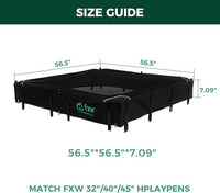FXW Homeplus Unleashed Indoor Dog Playpen - Stress-Free and Safe Play, Heavy Duty 32 Inch 8 Wire Panels with Playpen Cover for Small and Medium Dogs, Black│Patented