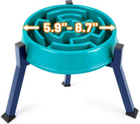 LOOBANI Double Dog Bowl Stand Adjustable 5.9"-8.7" Width for Seniors - Blue / Medium (Fits 5.9"-8.7" Bowls, 1 Pack)
