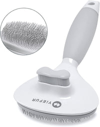 Cat Brush for Shedding, Self Cleaning Brush for Long & Short Hair Cats – Essentials for Cats - White