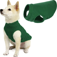 Gooby Stretch Fleece Vest Dog Sweater - Small Length (9") / Forest Green