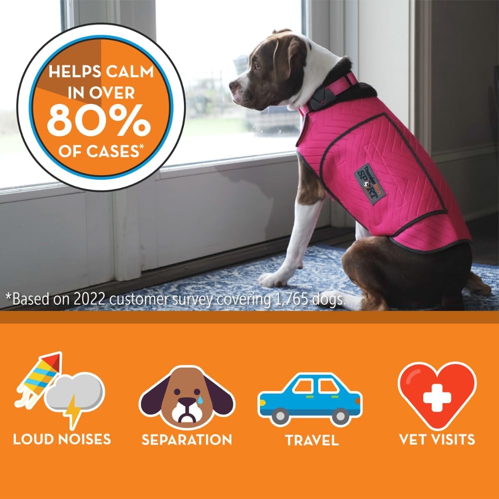 ThunderShirt for Dogs Calming Anxiety Vest, Platinum Sport - XX-Small / Fuchsia - image 3