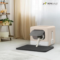 Foldable Cat Litter Box w/Lid, Scoop & Mat, Drawer Design Cat Toilet for Kitten, Two-Way Entry Kitty Litter Box, Odor Control & Easy to Clean, Dark Grey