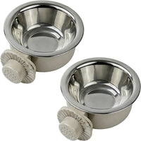 2Pcs Pets Lightweight Stainless Steel Bowl - Gray-Small