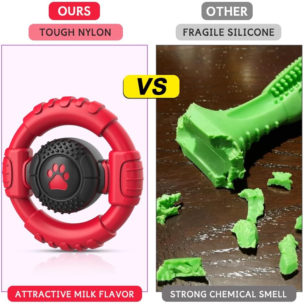 Dog Toys for Aggressive Chewers Large Medium Small Breed - Red / Medium - image 4