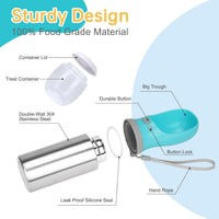 Portable Dog Water Bottle - Food container - Button switch / 14 OZ - Blue - image 2