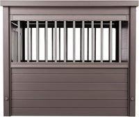 New Age Pet ECOFLEX Dog Crate End Table - Furniture-Style Pet Crate for Crate Trained Dogs - Stainless Steel Tubing & a Latched Closure - 10 Year Manufacturer's Warranty, Medium