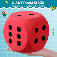 Shappy 6 Inch Foam Dice Big Dice Jumbo Large Cube, 1 Pc - Red / 2 - image 2
