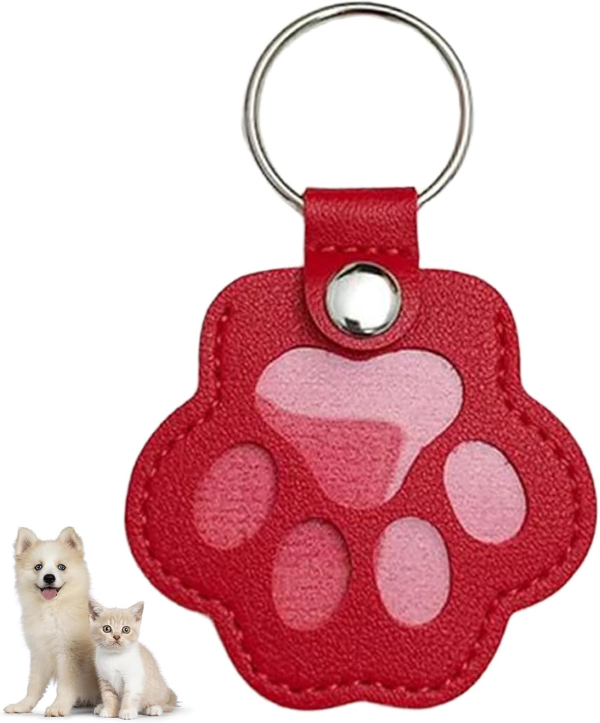 Cat Dog Hair Storage Keychain, Pet Hair Keychain - Red