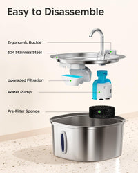 PEKTACO Cat Water Fountain - Small Window Cat Fountain + 6Pack Filters - image 4
