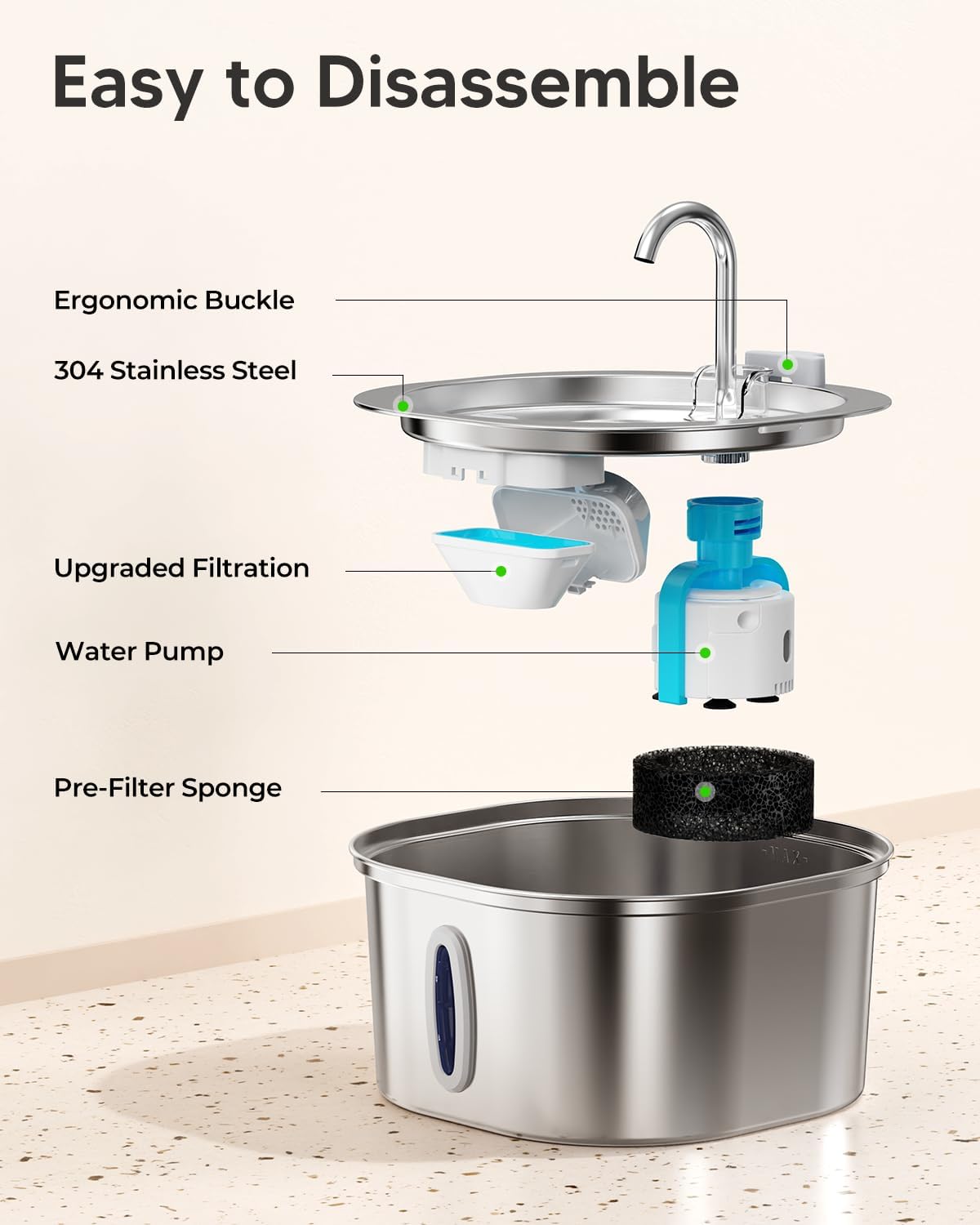 PEKTACO Cat Water Fountain - Small Window Cat Fountain + 6Pack Filters - image 4