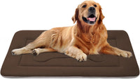 Large Dog Bed Soft Dog Crate Pad Mat 42 in Non-Slip Bottom Washable - 42.0"L x 28.0"W x 1.2"Th / Dark Brown