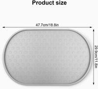 Dog Food Mat Spill-Proof Silicone Dog Bowl Mat Raised Edge Pet - Light Grey / 19"L x 12"W - image 2