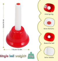 TantivyBo 8 note multicolored hand bells set with 17 song book for kids - view 4