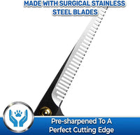 PET MAGASIN Dog Grooming Scissors Straight Thinning Yellow Stainless Steel Professional Grooming Shears for Dogs and Pets
