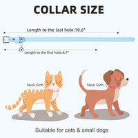 PUPTECK 2 PCS Soft Genuine Leather Cat Kitten Collar with Bells - Blue - image 2