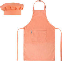 Aurya kids apron and chef hat set in light blue with front pocket and adjustable strap
