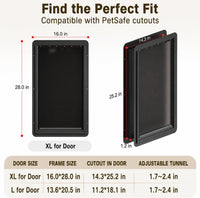 URSPET Medium Dog Door for Wall, 3-Flap Insulated, Steel Frame - Black / X-Large / For Door - image 2