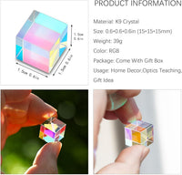 Colorful 20mm K9 Optical Crystal Glass Prism For Physics Teaching – Fun for Kids & Family - 15mm X-Cube - image 2