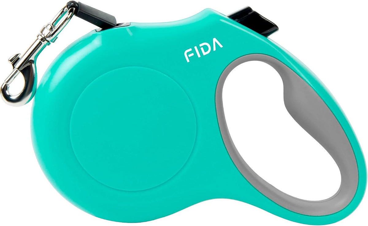 Fida Retractable Dog Leash, 360° Tangle Free - Teel / Medium