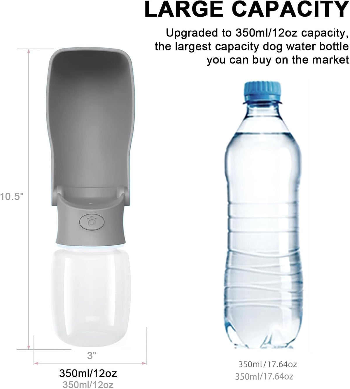 Portable Dog Water Bottle Dispenser [Leak Proof & Foldable] Dog - Grey / 12OZ - image 4