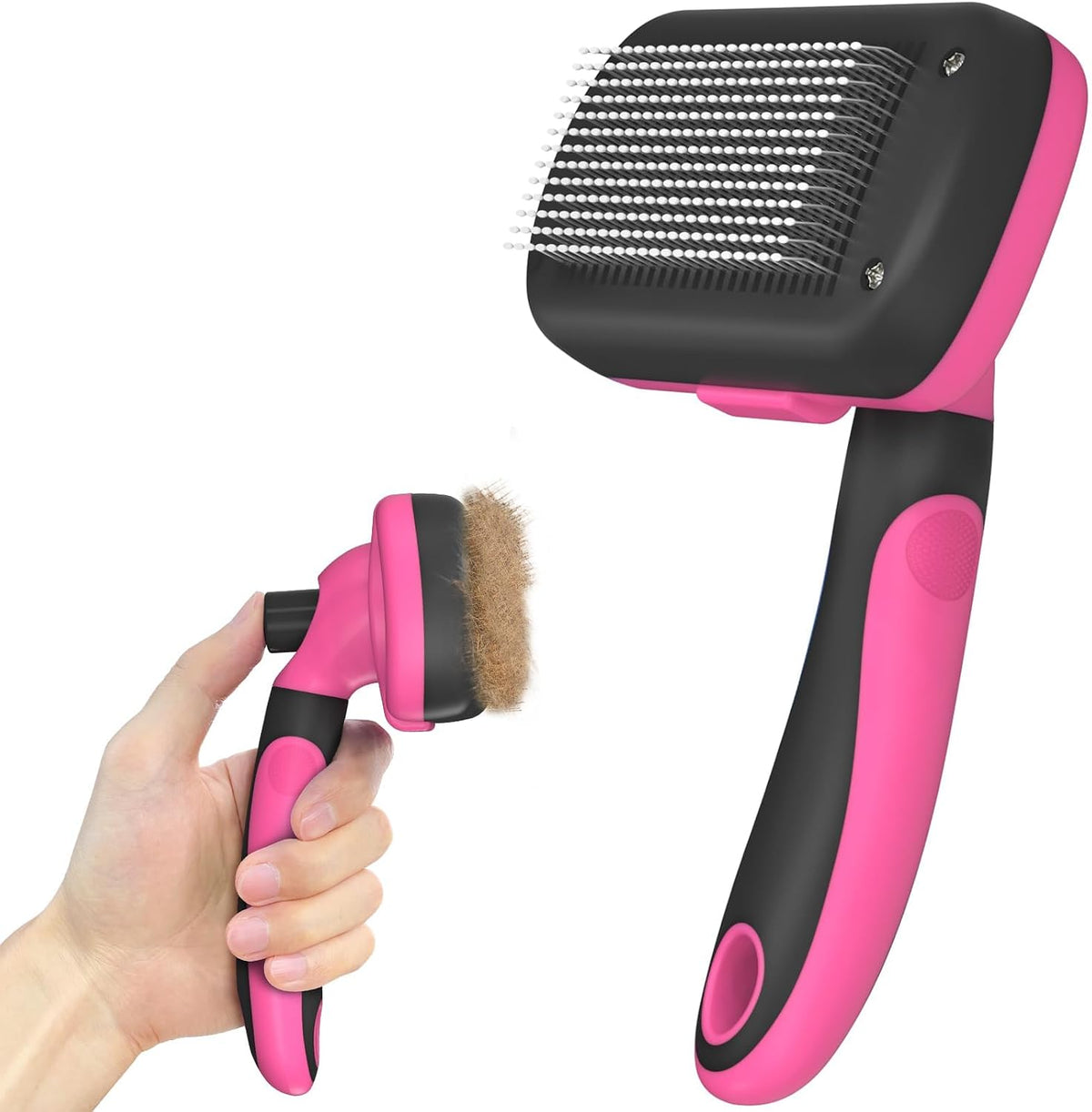 Dipoo Self Cleaning Shedding Brush - Pink