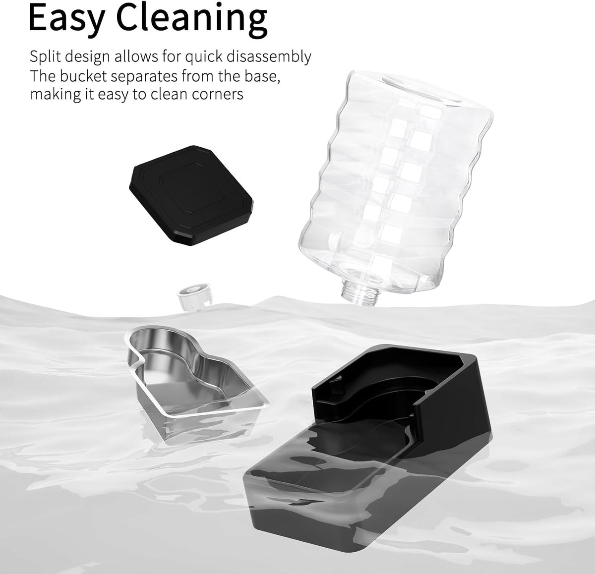 2.4Gallon Dog Water Bowl Dispenser for Dogs:Leak Resistant Waterer – Essentials for Dogs - Black with Lid / 8L - image 3